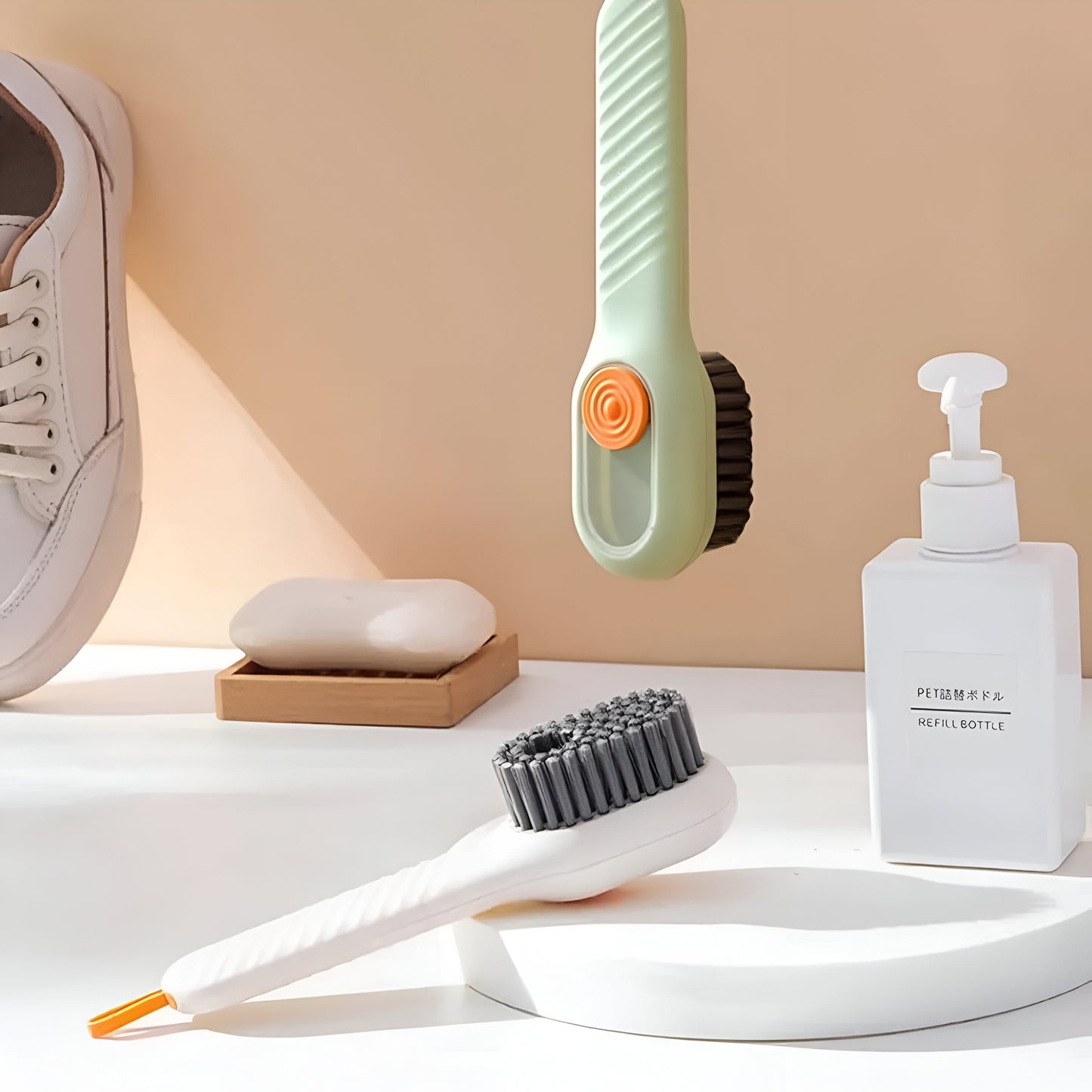 TrueScrub Cleaning Brush with Soap Dispenser